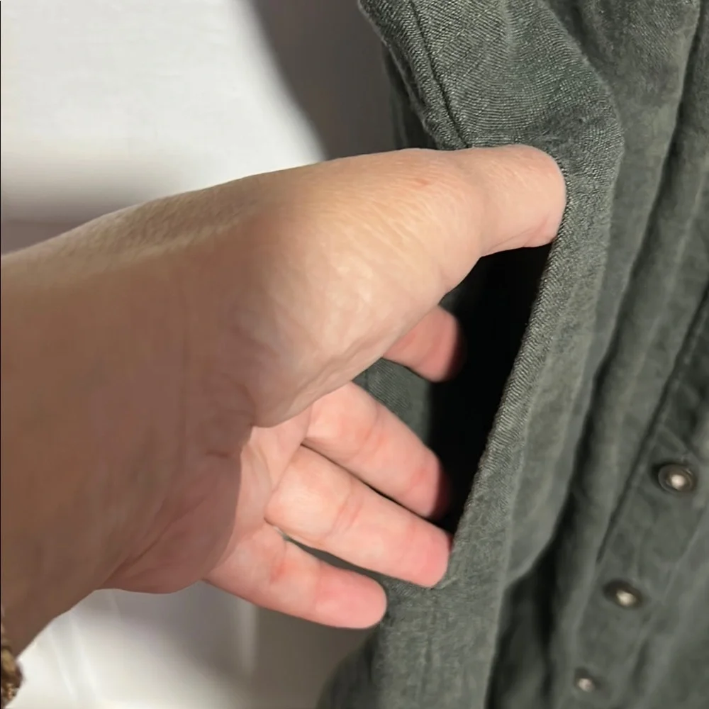 J. Jill Army Green Polo Collar Midi Dress - Picture 5 of 12